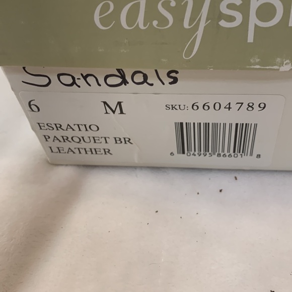 Easy Spirit dark brown open toe leather sandals. NWOT. Size 6M. - Picture 2 of 6